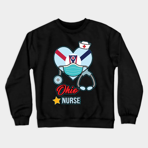 Ohio Nurse - Love RN LPN CNA State Nursing Gift Crewneck Sweatshirt by ScottsRed